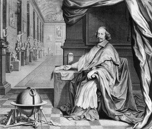 Portret van Kardinaal Mazarin (1602-61) in zijn Paleis, c.1658-60 door Robert Nanteuil